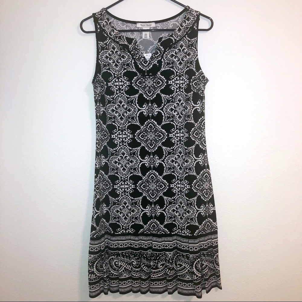 White House Black Market | Scroll Print Dress